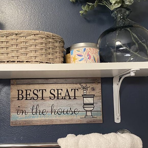 Farmhouse Bathroom Sign Funny Decorative Rustic Cottage Wooden Bath Wall Decor - Picture 7 of 10